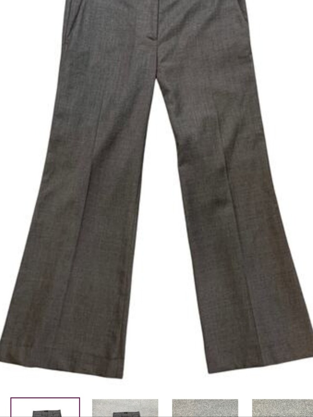 Nili Lotan Pants Womens 6 Graphite Virgin Wool Flat Front Wide Leg Dress Trouser